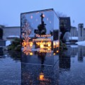 ZNICZ LED LAMPION na GRÓB cmentarz efekt nieskończonego ognia CYTAT RÓŻE