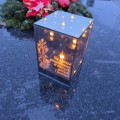 ZNICZ LED LAMPION na GRÓB cmentarz efekt nieskończonego ognia CYTAT RÓŻE