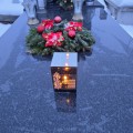 ZNICZ LED LAMPION na GRÓB cmentarz efekt nieskończonego ognia CYTAT RÓŻE