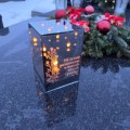 ZNICZ LED LAMPION na GRÓB cmentarz efekt nieskończonego ognia CYTAT RÓŻE