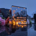 ZNICZ LED LAMPION na GRÓB cmentarz efekt nieskończonego ognia CYTAT RÓŻA