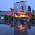 ZNICZ LED LAMPION na GRÓB cmentarz efekt nieskończonego ognia CYTAT RÓŻA