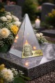 ZNICZ LED efekt płomienia LAMPION na GRÓB cmentarz WIELKANOC LATARENKA