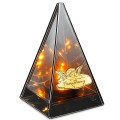 ZNICZ LED efekt płomienia LAMPION na GRÓB cmentarz SZKLANY Duży Lampion