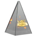 ZNICZ LED efekt płomienia LAMPION na GRÓB cmentarz SZKLANY Duży Lampion