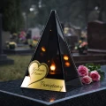 ZNICZ LED efekt płomienia LAMPION na GRÓB cmentarz SZKLANY dla MAMY