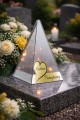 ZNICZ LED efekt płomienia LAMPION na GRÓB cmentarz SZKLANY dla BLISKICH