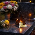 ZNICZ LED efekt płomienia LAMPION na GRÓB cmentarz SZKLANY dla BLISKICH