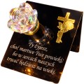 Znicze ZNICZ SOLARNY NA cmentarz GRÓB LED RÓŻA BIAŁY + RGB duży LAMPION