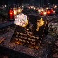 Znicze ZNICZ SOLARNY NA cmentarz GRÓB LED RÓŻA BIAŁY + RGB duży LAMPION