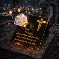 Znicze ZNICZ SOLARNY NA cmentarz GRÓB LED RÓŻA BIAŁY + RGB duży LAMPION